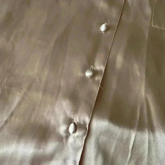 Pink Kmart light pink satin button up pajama top extra large xl - Picture 4 of 6